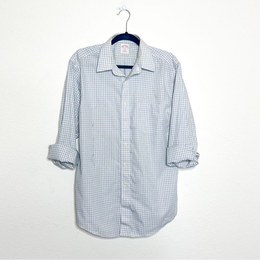 Brooks Brothers 346 Men's Plaid Button-Down Shirt - Size 16 4/5 (Large)